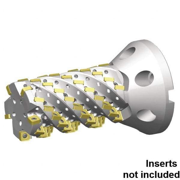 Kennametal - 115 Inserts, 3" Cut Diam, 46.2mm Arbor Diam, 9.2938" Max Depth of Cut, Indexable Square-Shoulder Face Mill - 0° Lead Angle, 11-1/2" High, SNHJ1206.. Insert Compatibility, Through Coolant, Series HARVI Ultra 8X - All Tool & Supply