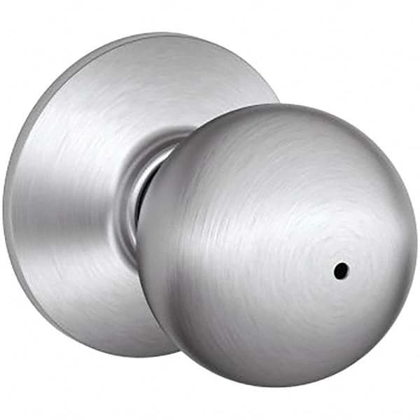 1-3/8 to 1-3/4″ Door Thickness, Satin Chrome Privacy Knob Lockset 2-3/8 to 2-3/4″ Back Set, Zinc, No Cylinder