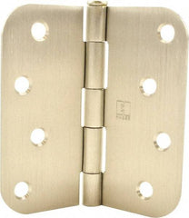 Hager - 4" Wide x 4" High 5/8 Radius Residential Hinge - Round Edge, Steel, Satin Nickel Finish - All Tool & Supply