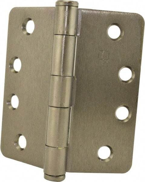 Hager - 4" Wide x 4" High 1/4 Radius Residential Hinge - Round Edge, Steel, Black Nickel Finish - All Tool & Supply