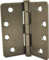 Hager - 4" Wide x 4" High 1/4 Radius Residential Hinge - Round Edge, Steel, Oil Rubbed Bronze Finish - All Tool & Supply