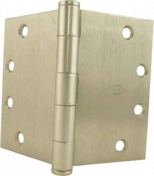 Hager - 6" Wide x 4-1/2" High Square Corner Residential Hinge - Square Edge, Steel, Satin Nickel Finish - All Tool & Supply