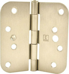 Hager - 4" Wide x 4" High 5/8 Radius Residential Hinge - Round Edge, Steel, Satin Nickel Finish - All Tool & Supply