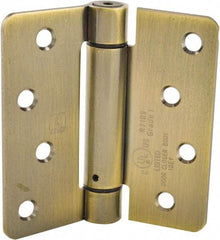 Hager - 4" Wide x 4" High Special Residential Residential Hinge - Round Edge, Steel, Antique Brass Finish - All Tool & Supply