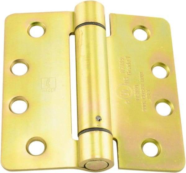 Hager - 4" Wide x 4" High Standard Weight Ball Bearing Residential Hinge - Round Edge, Steel, Zinc Finish - All Tool & Supply