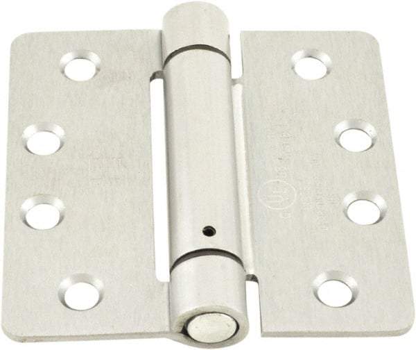 Hager - 4" Wide x 4" High Standard Weight Ball Bearing Residential Hinge - Round Edge, Steel, Satin Chrome Finish - All Tool & Supply