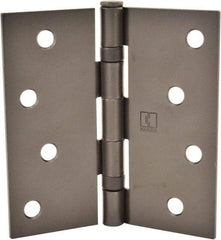 Hager - 4" Wide x 4" High Standard Weight Ball Bearing Residential Hinge - Square Edge, Steel, Matte Antique Bronze Finish - All Tool & Supply