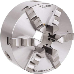 Samchully - 6 Jaw, 310mm Diam, Self Centering Manual Lathe Chuck - Plain Back Mount, Adjustable, 100mm Through Hole Diam, Forged Steel - All Tool & Supply