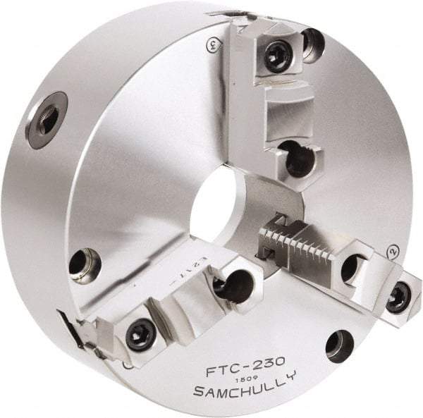 Samchully - 3 Jaw, 460mm Diam, Self Centering Manual Lathe Chuck - Front Mount, Adjustable, 190mm Through Hole Diam, Forged Steel - All Tool & Supply