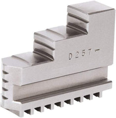 Samchully - 5" Max Chuck Diam Compatibility, Steel Square Serrated Hard Lathe Top Jaws - 2 Steps, 16mm Wide x 50mm Long x 34.5mm High - All Tool & Supply