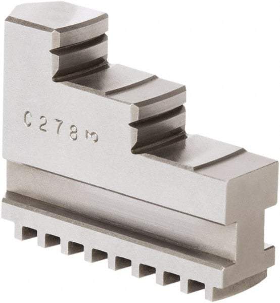 Samchully - 9" Max Chuck Diam Compatibility, Steel Square Serrated Hard Lathe Top Jaws - 2 Steps, 24mm Wide x 85mm Long x 64.5mm High - All Tool & Supply