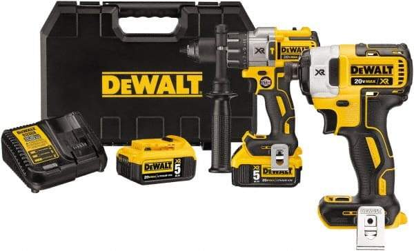 DeWALT - 20 Volt 1/2" Keyless Chuck Cordless Hammer Drill - 0 to 38,250 BPM, 0 to 2,000 RPM, Reversible - All Tool & Supply