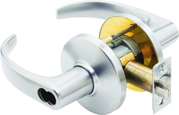 Stanley - Grade 1 Classroom Lever Lockset - 2-3/4" Back Set, Zinc, Satin Chrome Finish - All Tool & Supply