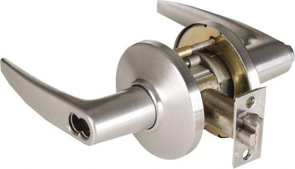 Stanley - Grade 1 Storeroom Lever Lockset - 2-3/4" Back Set, Zinc, Satin Chrome Finish - All Tool & Supply