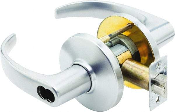 Stanley - Grade 1 Storeroom Lever Lockset - 2-3/4" Back Set, Zinc, Satin Chrome Finish - All Tool & Supply