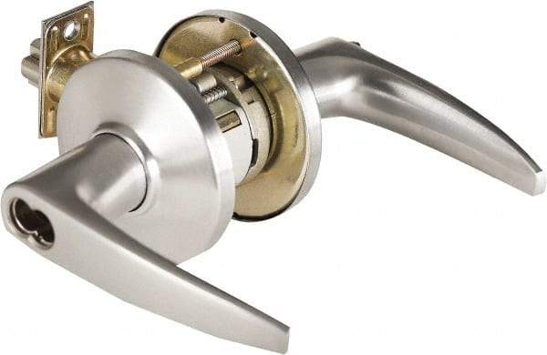 Stanley - Grade 1 Entry Lever Lockset - 2-3/4" Back Set, Zinc, Satin Chrome Finish - All Tool & Supply