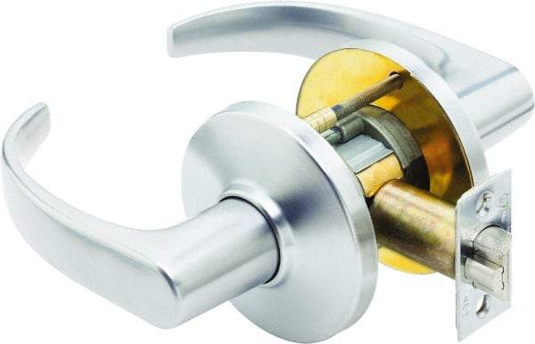 Stanley - Grade 1 Passage Lever Lockset - 2-3/4" Back Set, Zinc, Satin Chrome Finish - All Tool & Supply