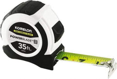 Komelon - 35' x 1-1/16" Yellow Steel Blade Tape Measure - 1/4, 1/8 & 1/16" Graduation, ABS Plastic Case - All Tool & Supply