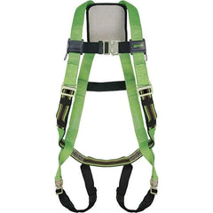 Miller - 400 Lb Capacity, Size Universal, Full Body Construction Safety Harness - Polyester Webbing, Quick Connect Leg Strap, Quick Connect Chest Strap, Green/Black - All Tool & Supply