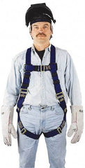 Miller - 400 Lb Capacity, Size Universal, Full Body Welders Safety Harness - Nomex, Mating Leg Strap, Mating Chest Strap, Blue - All Tool & Supply