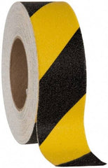 NMC - Black & Yellow Striped Anti-Slip Vinyl Tape - 2" Wide x 60' Long x 0.02" Thick, General Traffic - All Tool & Supply