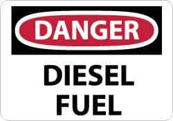 NMC - "Danger - Diesel Fuel", 7" Long x 10" Wide, Pressure-Sensitive Vinyl Safety Sign - Rectangle, 0.004" Thick, Use for Hazardous Materials - All Tool & Supply