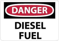 NMC - "Danger - Diesel Fuel", 7" Long x 10" Wide, Rigid Plastic Safety Sign - Rectangle, 0.05" Thick, Use for Hazardous Materials - All Tool & Supply