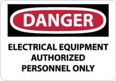 NMC - "Danger - Electrical Equipment - Authorized Personnel Only", 10" Long x 14" Wide, Fiberglass Safety Sign - Rectangle, 0.095" Thick, Use for Accident Prevention - All Tool & Supply