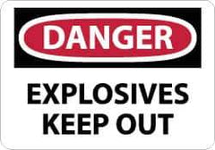 NMC - "Danger - Explosives - Keep Out", 10" Long x 14" Wide, Aluminum Safety Sign - Rectangle, 0.04" Thick, Use for Accident Prevention - All Tool & Supply