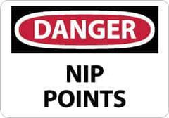 NMC - "Danger - Nip Points", 10" Long x 14" Wide, Rigid Plastic Safety Sign - Rectangle, 0.05" Thick, Use for Accident Prevention - All Tool & Supply