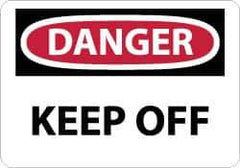 NMC - "Danger - Keep Off", 10" Long x 14" Wide, Aluminum Safety Sign - Rectangle, 0.04" Thick, Use for Hazardous Materials - All Tool & Supply