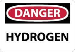 NMC - "Danger - Hydrogen", 10" Long x 14" Wide, Fiberglass Safety Sign - Rectangle, 0.095" Thick, Use for Hazardous Materials - All Tool & Supply