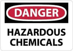 NMC - "Danger - Hazardous Chemicals", 10" Long x 14" Wide, Pressure-Sensitive Vinyl Safety Sign - Rectangle, 0.004" Thick, Use for Hazardous Materials - All Tool & Supply