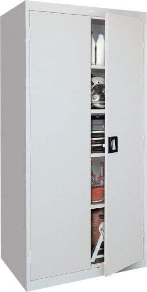 Sandusky Lee - 5 Shelf Locking Storage Cabinet - Steel, 36" Wide x 24" Deep x 78" High, Gray - All Tool & Supply