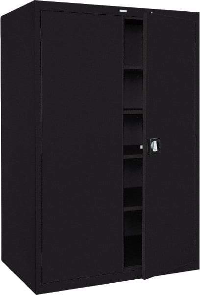 Sandusky Lee - 5 Shelf Locking Storage Cabinet - Steel, 46" Wide x 24" Deep x 78" High, Black - All Tool & Supply