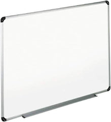 UNIVERSAL - 48" High x 72" Wide Erasable Melamine Marker Boards - Aluminum/Plastic Frame, 74.6" Deep, Includes Accessory Tray/Rail & Mounting Kit - All Tool & Supply