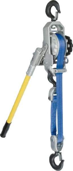 Little Mule - 2,000 Lb. Capacity, 11 Ft. Lift Height, Manual Strap Hoist - Made from Web Strap, 1 Chain - All Tool & Supply