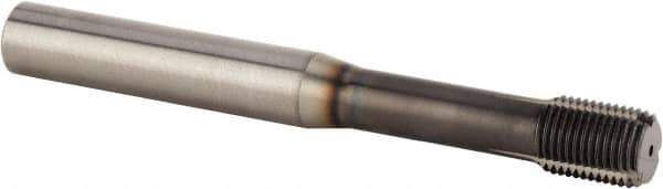 Kennametal - M10x1.00 Metric Fine 6HX Modified Bottoming Thread Forming Tap - Solid Carbide, TiN Finish, 90mm OAL, 12mm Thread Length, Right Hand Thread, Series T491 - Exact Industrial Supply