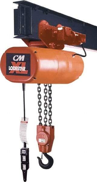 CM - 5 Ton Capacity, 12 FPM Lift Speed, 230/460 Volt, Hook Mounted Hoist - 5.5 Output hp, 10' Max Lift, 36-5/16" Min Headroom, 2 Chains - All Tool & Supply