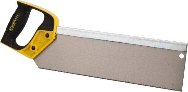 Stanley - 14" Hardened Steel Blade Back Saw - Plastic Handle, Closed Grip, 18" OAL - All Tool & Supply