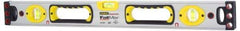 Stanley - Magnetic 48" Long 3 Vial Box Beam Level - Aluminum, Silver, 1 Level & 2 Plumb Vials - All Tool & Supply