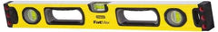 Stanley - 48" Long 3 Vial Box Beam Level - Aluminum, Yellow, 1 Level & 2 Plumb Vials - All Tool & Supply