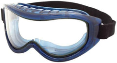 Sellstrom - Size Universal, Clear Polycarbonate Anti-Fog & Scratch Resistant Lens, Safety Goggles - Indirect Vent, Blue Plastic Frame, Over the Glass Style - All Tool & Supply