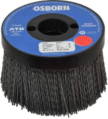 Osborn - 3" 80 Grit Silicon Carbide Crimped Disc Brush - Medium Grade, Plain Hole Connector, 1-1/2" Trim Length, 3/4" Shank Diam, 7/8" Arbor Hole - All Tool & Supply