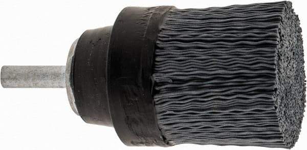 Osborn - 1-1/2" 320 Grit Silicon Carbide Crimped Disc Brush - Extra Fine Grade, Quick Change Connector, 1-3/8" Trim Length, 1/4" Shank Diam - All Tool & Supply