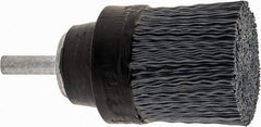 Osborn - 1-1/2" 320 Grit Silicon Carbide Crimped Disc Brush - Extra Fine Grade, Quick Change Connector, 1-3/8" Trim Length, 1/4" Shank Diam - All Tool & Supply