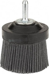 Osborn - 2" 80 Grit Silicon Carbide Crimped Disc Brush - Medium Grade, Quick Change Connector, 1-3/8" Trim Length, 1/4" Shank Diam - All Tool & Supply