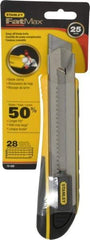 Stanley - Snap Utility Knife - 5-1/2" Blade, Yellow, Silver & Black TPE Handle, 4 Blades Included - All Tool & Supply