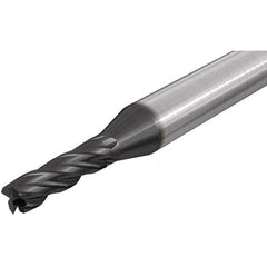 Iscar - 9mm, 19mm LOC, 10mm Shank Diam, 72mm OAL, 4 Flute, Solid Carbide Square End Mill - Single End, TiAlN Finish, Spiral Flute, 30° Helix, Right Hand Cut, Right Hand Flute - All Tool & Supply