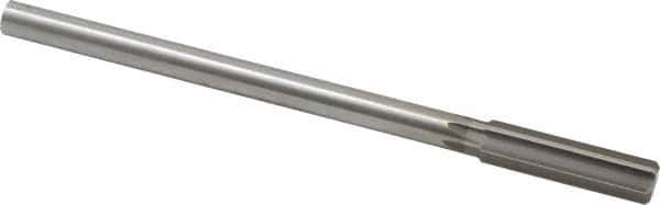 Made in USA - 0.525" High Speed Steel 6 Flute Chucking Reamer - Straight Flute, 0.4355" Straight Shank, 2" Flute Length, 8" OAL - All Tool & Supply